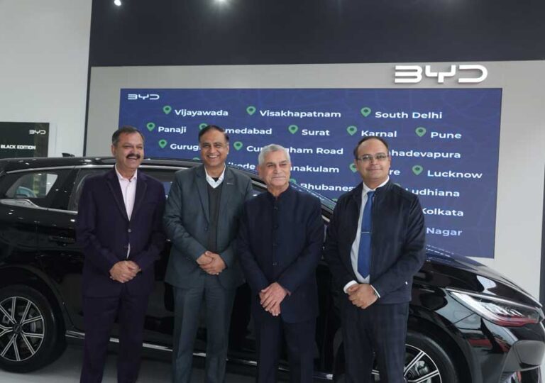 BYD India opens its first dealership in Karnal.